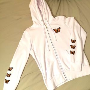 Reflex Zip up Hoodie with Butterfly Details